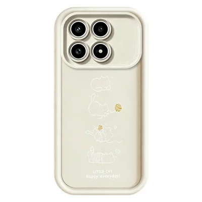 Cover TPU per Xiaomi Poco F8 Pro 5G, Custodia Anti-Slipping in Gomma con Stampa Motivo Gattino che Gioca - Bianco
