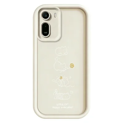 Custodia TPU per Xiaomi Redmi A7 Pro 5G / A7 Pro 4G (171,56 mm) / Poco C85x 5G, Motivo Stampato di Gattino che Gioca, Copertura Antiscivolo in Gomma, Colore Bianco