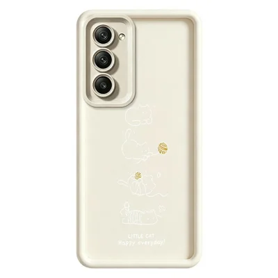 Capa em TPU para Xiaomi Redmi 15 5G (Global) (169 mm) com Estampado de Gatinho a Brincar, Capa para Telemóvel com Superfície Antiderrapante em Borracha - Branco