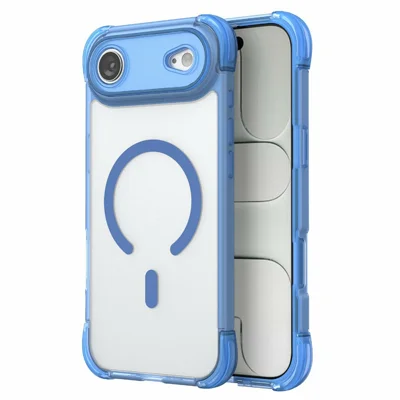 For iPhone Air Magnetic Case Skin-touch PC + TPU Airbag Protection Phone Cover - Blue