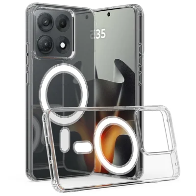 Für Motorola Edge 70 Max 5G Klar Handy Magnetisch Case TPU + Acryl Rückseite - Klar