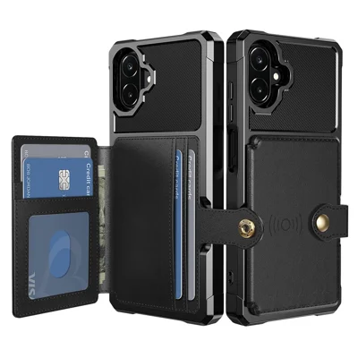 Phone Case with Card Holder for Samsung Galaxy A08 5G / A08 4G / A07 5G / A07 5G / A06 4G / A06 4G , PU Leather + TPU Back Cover - Black