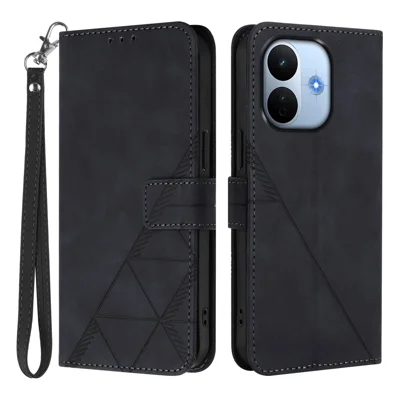 Etui skórzane z paskiem na rękę, portfelem i podstawką do Xiaomi Redmi Note 17 Pro Max 5G / Xiaomi Redmi Note 17 Pro+ 5G, pokrowiec na telefon – Czarny