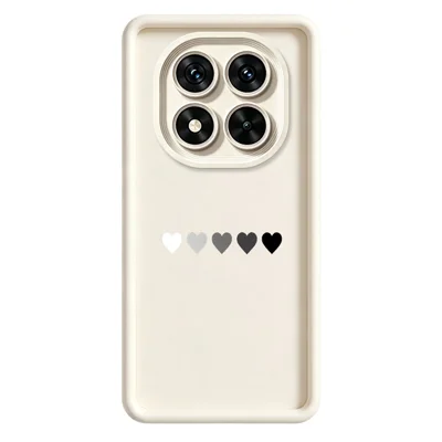 For Xiaomi Redmi Note 15 Pro+ 5G (Global)  /  Poco M8 Pro 5G TPU Case Rubberized Anti-Slip Five Heart Pattern Phone Back Cover - White