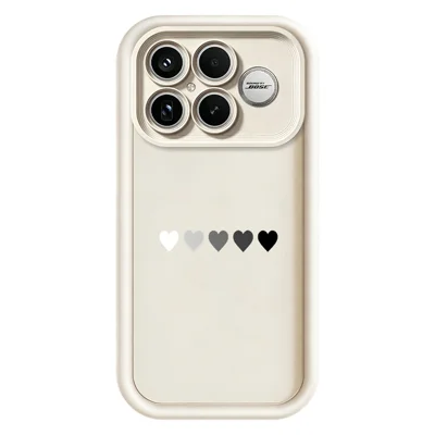 Für Xiaomi Poco F8 Ultra TPU Hülle gummierte rutschfeste Fünf-Herz-Muster-Handyrückseite - Weiß