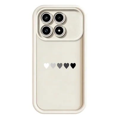 Cover per Xiaomi Poco F8 Pro 5G in TPU, Copertura Posteriore con Motivo a Cinque Cuori, Antiscivolo, Morbida al Tocco - Bianco