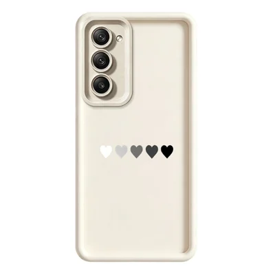 Capa de Telemóvel em TPU com Revestimento Borrachado e Estampa de Cinco Corações para Xiaomi Redmi 15 5G (Global) (169 mm) - Branco