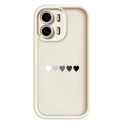 For Oppo A6x 5G  /  A6x 4G TPU Case Rubberized Anti-Slip Five Heart Pattern Phone Back Cover - White