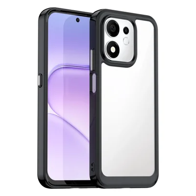 Obudowa na Honor 600 Smart 5G / X7e Plus 5G / X7e Plus 4G z tworzywa TPU i akrylu, przezroczysta ochronna pokrywa na telefon - Czarny