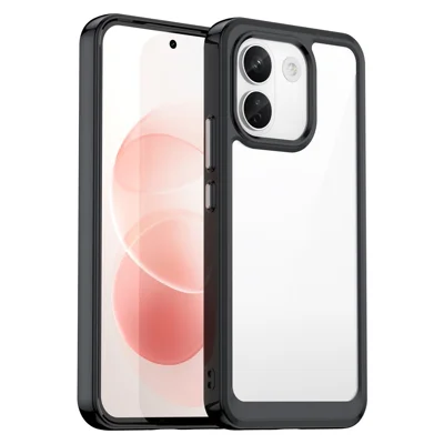 For Xiaomi Poco X8 Power 5G Case TPU + Acrylic Protective Clear Phone Cover - Black