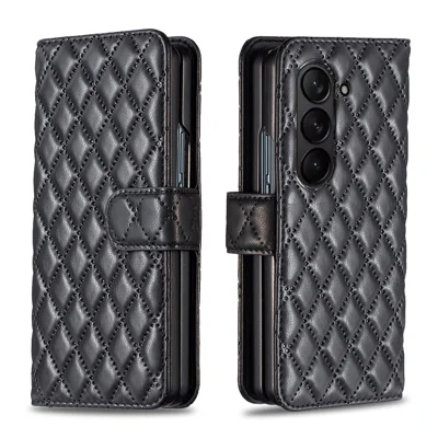  BINFEN COLOR for Samsung Galaxy Z Fold8 Ultra Leather Case Splicing Color RFID Blocking Wallet Stand Phone Cover - Black