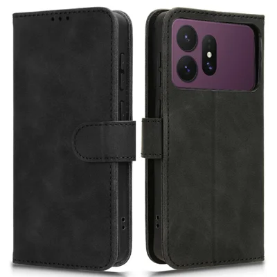 For Samsung Galaxy S27 Ultra Leather Case Skin Feel Anti Drop Wallet Stand Flip Phone Cover - Black