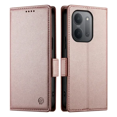 For Xiaomi Redmi 17C 5G Stand Case PU Leather Wallet Phone Cover - Rose Gold