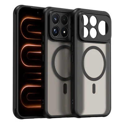 Acquisto all'ingrosso per custodia magnetica Xiaomi Poco F9 Ultra 5G anti-caduta, cover per telefono in PC opaco + TPU, nero