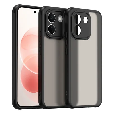 Obudowa do Xiaomi Redmi Note 17 Pro Max 5G / Note 17 Pro+ 5G, matowa półprzezroczysta tylna pokrywa PC + TPU – Czarny