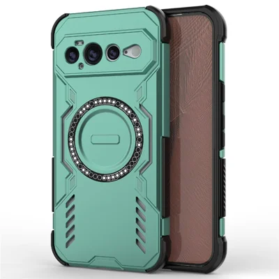 För Google Pixel 11 Pro XL Magnetisk Fodral Fjäril Armor Hålig Värmeavledning PC + TPU Mobilskal - Grön