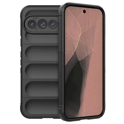 För Google Pixel 11 Pro XL mobilskal mot stötar mjuk TPU kraftfull bakplatta - Svart