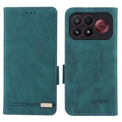 For Xiaomi Poco F9 Pro 5G  /  Redmi K100 Pro 5G (China) Phone Case Leather Wallet Flip Phone Cover with Hardware Decor - Blue