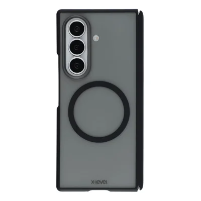 X-LEVEL voor Samsung	Galaxy Z Fold8 Ultra / Z Fold7 5G Magnetische Case Scharnierbescherming PC + TPU Vouwtelefoonhoes - Transparant Zwart
