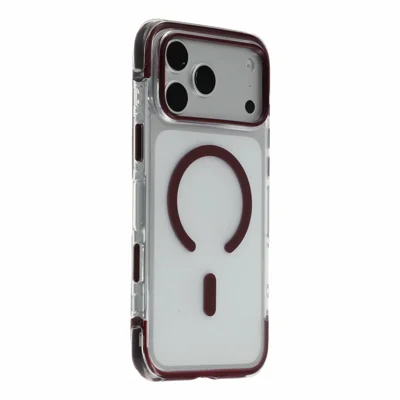 X-LEVEL für iPhone 18 Pro Max / 17 Pro Max Hülle kompatibel mit MagSafe PC TPU Anti-Drop Airbag Handyhülle - Kirschrot