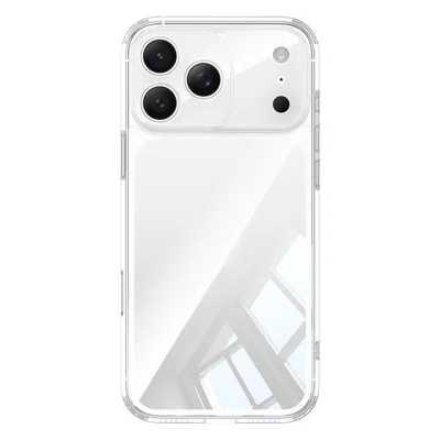 For iPhone 18 Pro Max Case Airkussen TPU + Glazen Achterkant Stootvaste Telefoonhoes - Transparant