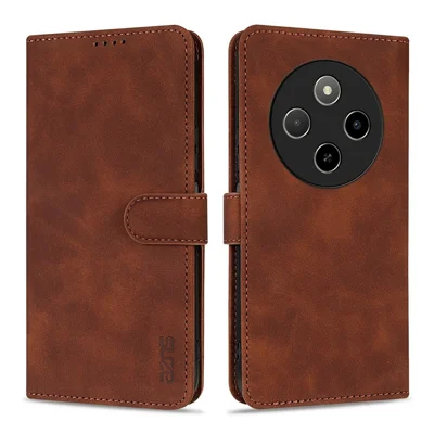 AZNS Wallet Case For Xiaomi Redmi 17C 4G  /  14C 4G  /  14R 5G  /  Poco C75 4G PU Leather Phone Cover - Brown