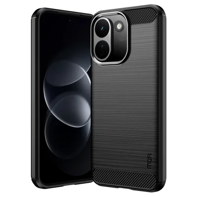 Obudowa MOFI tył na Xiaomi Poco X8 Power 5G / Redmi Note 17 Pro Max 5G / Redmi Note 17 Pro+ 5G, tekstura matowa, włókno węglowe, miękka obudowa TPU - Czarny