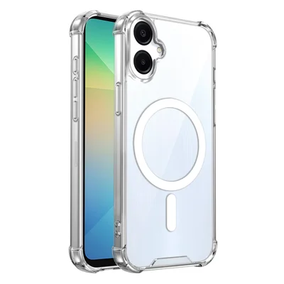 Etui magnetyczne do Samsung Galaxy A07 5G / A06 5G / A06 4G, przezroczysta obudowa TPU + PC z ochroną przed upadkiem z czterech rogów - przezroczyste