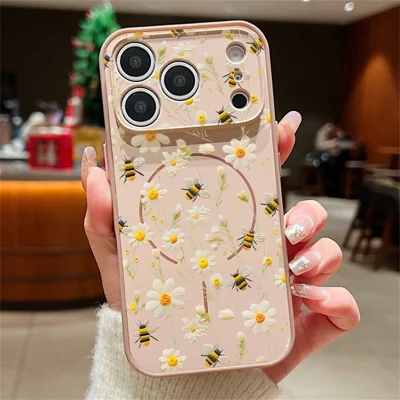 For iPhone 18 Pro / 17 Pro Magnetic Case UV Printing Pattern Precise Camera Cutouts PC + TPU Phone Cover - B050 Gold