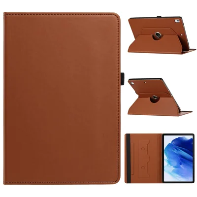 Tablet Case for iPad 10.2 (2021) / (2020) / (2019) / Air 10.5 inch (2019) / iPad Pro 10.5-inch (2017) , PU Leather Rotating Stand Card Slots Cover - Brown