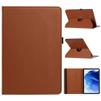 For Samsung Galaxy Tab A 10.1 (2016) Case PU Leather Rotating Stand Card Slots Tablet Cover - Brown