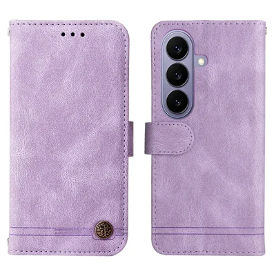  For Samsung Galaxy S27 Leather Wallet Cases Skin Touch Phone Cover Stand with Strap - Purple