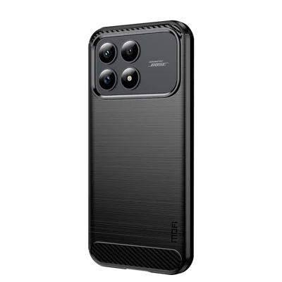  MOFI for Xiaomi Redmi K100 Pro 5G (China) / Xiaomi Poco F9 Pro 5G Back Cover  Brushed Texture Carbon Fiber Soft TPU Case - Black