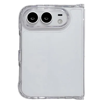 For iPhone Duo Case 2 in 1 High-Transparency Acrylic + TPU Foldable Phone Cover - Transparent