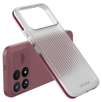 LEREACH Serie TOC per Xiaomi Poco F9 Ultra 5G / Redmi K100 Pro Max 5G (Cina) Custodia Griglia Fluttuante in PC - Rosso Ciliegia