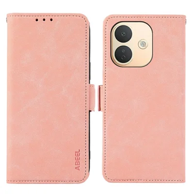 ABEEL لجهاز Xiaomi Redmi Note 17 Pro 5G غطاء جلد صناعي بتصميم كتابي مع حامل وعرض شاشة وتقنية حجب RFID - وردي