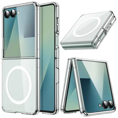 For Samsung Galaxy Z Flip8 Magnetic Case High Transparent Scratch Resistant 1.5mm PC Phone Cover