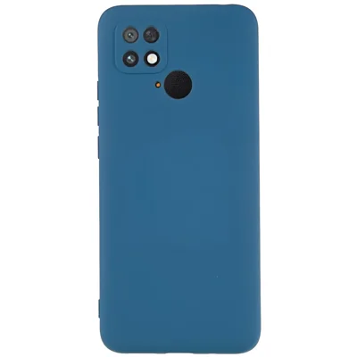 Pour Xiaomi Poco C40 4G Liquid Silicone Texture Phone Case 2.0mm Thick TPU Arc Edge Shock Absorption Cover - Bleu