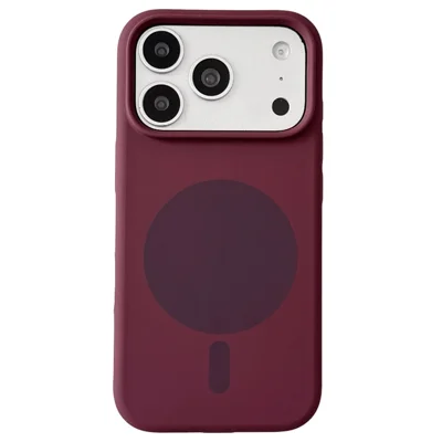 For iPhone 18 Pro  /  17 Pro Magnetic Case Large Camera Cutout Anti Drop Liquid Silicone Phone Cover - Wine Red