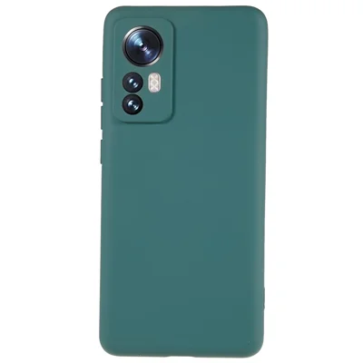 For Xiaomi 12 5G / 12X 5G / 12S 5G Soft TPU Liquid Silicone Texture Phone Case 2.0mm Thick Arc Edge Anti-Scratch Cover - Midnight Green