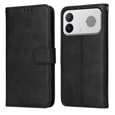 Étui pour Xiaomi Redmi K90 Ultra 5G / Xiaomi Redmi K90 Max 5G, étui portefeuille en cuir PU folio flip - Noir