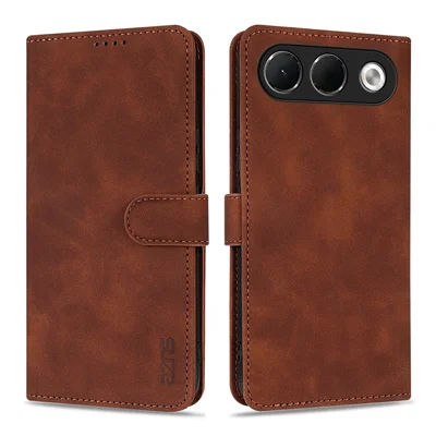 AZNS For Oppo A7 Pro 5G Case PU Leather Wallet Phone Cover - Brown