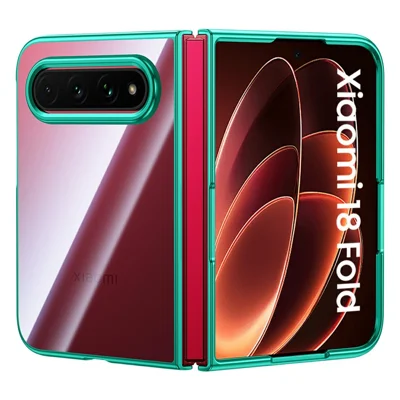 For Xiaomi 18 Fold Case Electroplated Clear Slim Hard PC Phone Shell - Green