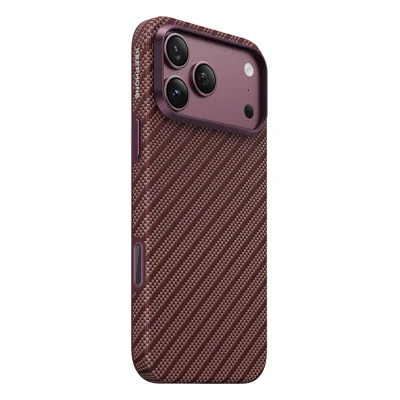 KEEPHONE MONO ARAMID Series for iPhone 18 Pro Max  /  17 Pro Max Magnetic Case Aramid Fiber + TPU Ultra Thin Phone Cover - Burgundy Robin