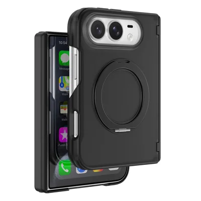 Чехол для iPhone Duo с вращающимся магнитным держателем, прозрачный матовый чехол из поликарбоната и ТПУ - Черный