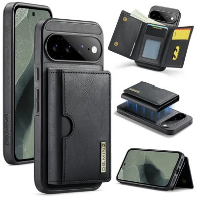 DG.MING M6 Serie für Google Pixel 11 Pro Hülle Magnetische RFID-Sperrung Brieftasche PU + PC + TPU Handyhülle - Schwarz