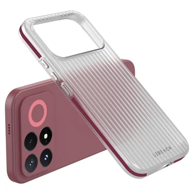 LEREACH TOC Series For Xiaomi Poco F9 Pro 5G  /  Redmi K100 Pro 5G (China) Case Flowing Grid PC Phone Cover - Cherry Red
