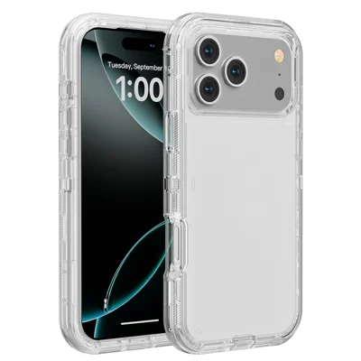 Folia na iPhone 18 Pro Max / 17 Pro Max, etui 3 w 1, demontowalne, antyuderzeniowe, tył z TPU + PC - przezroczyste