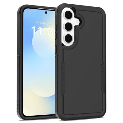 For Samsung Galaxy S26 FE / S25 FE Case 2 in 1 PC + TPU Shockproof Phone Cover - Black