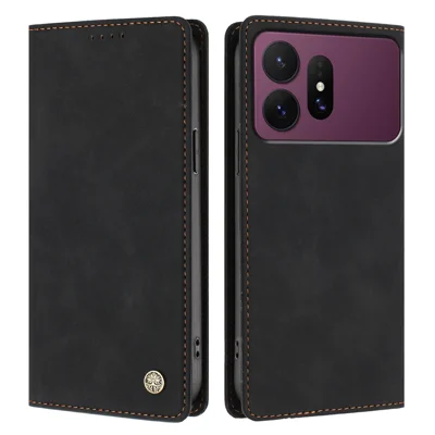 For Samsung Galaxy S27 Ultra Case 012 Series RFID Blocking Wallet Stand Leather Flip Phone Cover - Black